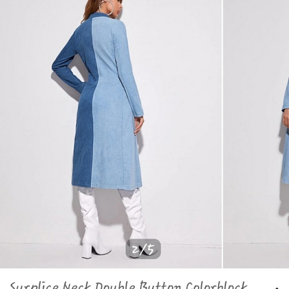 Denim Colorblock Coat - Picture 7 of 7